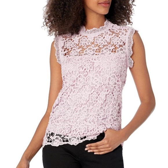 NANETTE LEPORE GORGEOUS SUGAR PLUM LILAC LACE TOP ZIPPER Down Back Lined EUC - Picture 3 of 12